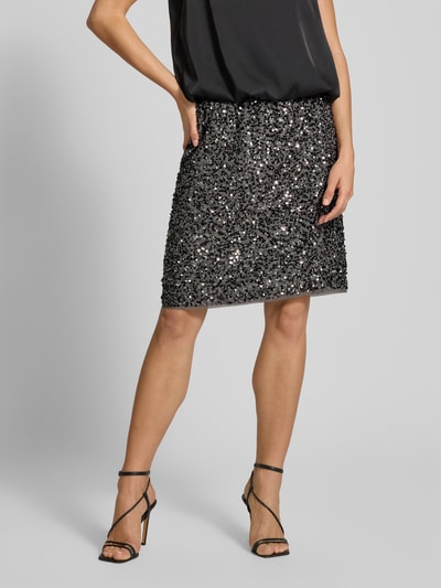 comma Minirok met pailletten en elastische band Antraciet - 4