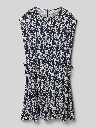 ONLY Getailleerde vrijetijdsjurk van pure viscose model 'ZALINA' Marineblauw - 1