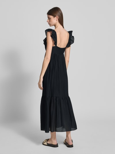 Mango Midikleid mit Volants und V-Ausschnitt Modell 'RAMONA' Black 5