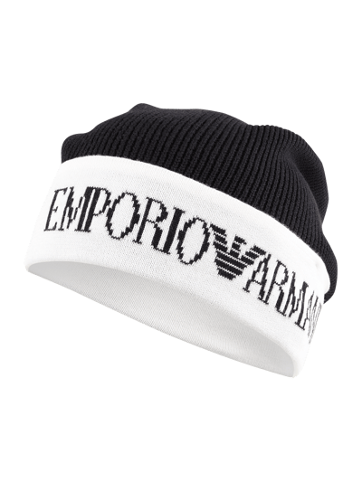 EA7 Emporio Armani Czapka beanie z wplecionym logo Czarny 1