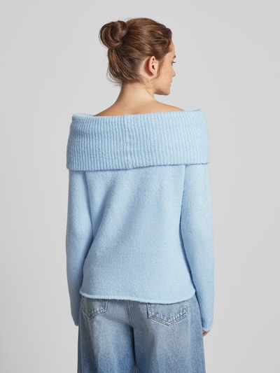 Gina Tricot Gebreide pullover in off shoulder-look Bleu - 5