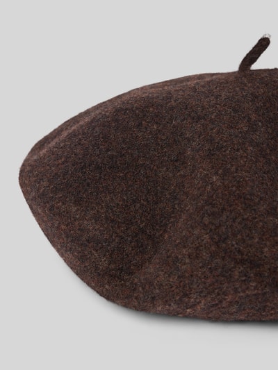 Loevenich Baskische baret van zuivere wol Donkerbruin - 2