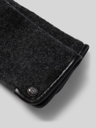 Roeckl Walkhandschuhe aus Schurwolle mit Wappen Emblem Anthrazit 2