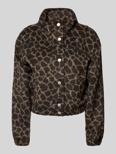 Only Regular Fit Blouson mit Allover-Muster Modell 'EMILIA' Taupe 2