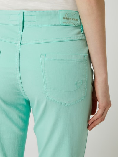 Zerres Slim fit capri-jeans met stretch, model 'Cora' Mintgroen - 3