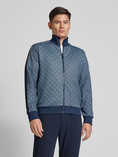 JOOP! Collection Sweatjack met all-over motief, model 'Tayfon' Marineblauw - 4