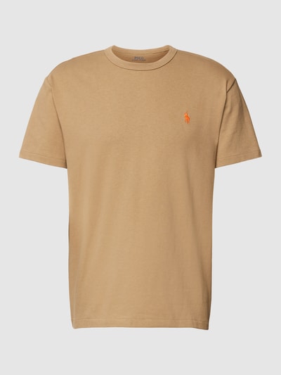 Polo Ralph Lauren Classic fit T-shirt met labelstitching Kaki - 2