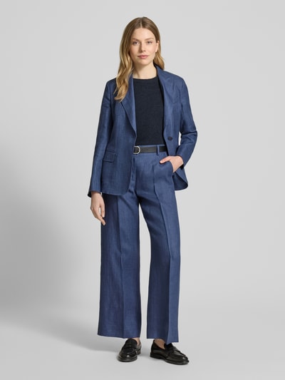 Weekend Max Mara Wide Leg Leinenhose mit Bügelfalten Modell 'MALIZIA' Marine 1