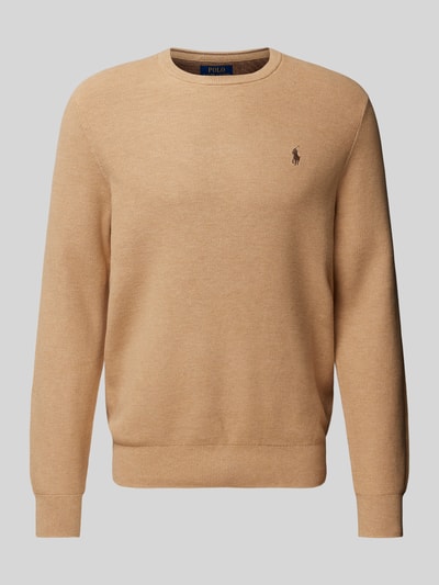 Polo Ralph Lauren Strickpullover mit Logo-Stitching Camel Melange 2