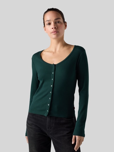 Levi's® Regular Fit Langarmshirt aus Baumwoll-Mix Modell 'AUSTEN' Dunkelgruen 1