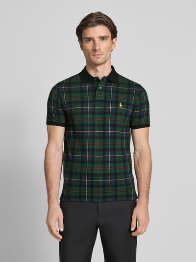 Polo Ralph Lauren Custom Slim Fit Poloshirt mit Label-Stitching Dunkelgruen 4