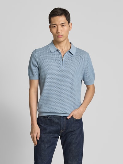 Antony Morato Regular fit poloshirt met structuurmotief Lichtblauw - 4