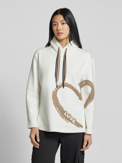 Marc Cain Hoodie mit Motiv-Print Offwhite 4