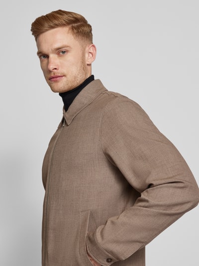 Casual Friday Hemdjacke aus Viskose mit Kentkragen Modell 'Charles' Camel Melange 3