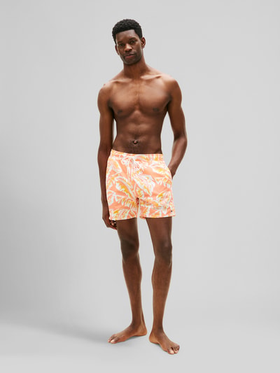 Tommy Hilfiger Regular Fit Badeshorts mit Allover-Muster Orange 1