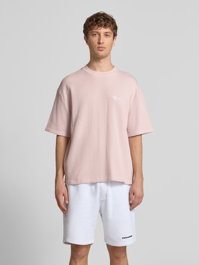 PEGADOR Oversized T-Shirt mit Strukturmuster Pink 4