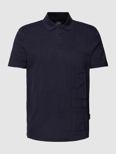 ARMANI EXCHANGE Koszulka polo z fakturowanym wzorem z logo Granatowy 2