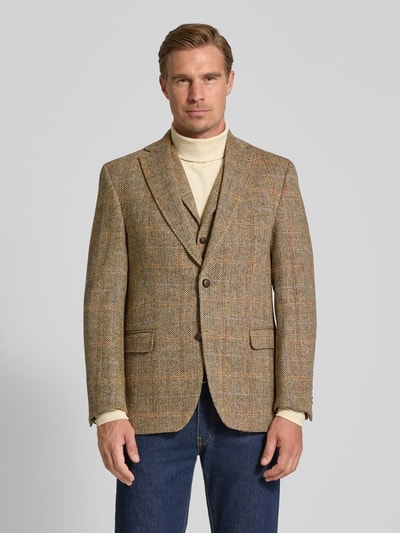Carl Gross Harris Tweed colbert van scheerwol, model 'Theo' Lichtbruin - 4