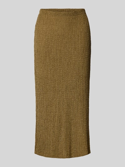 Christian Berg Woman Midirock mit elastischem Bund Khaki 2