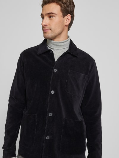 Marc O'Polo Regular fit sweatjack met corduroy structuur Zwart - 3