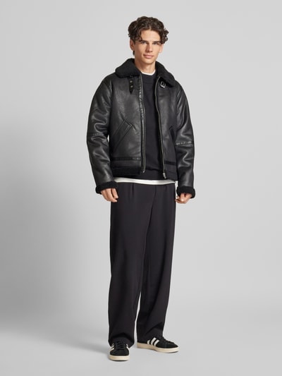 Jack & Jones Jack met platte kraag, model 'COLE AVIATOR' Zwart - 1