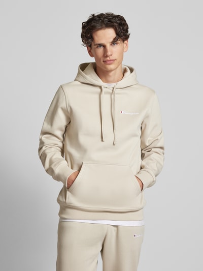 CHAMPION Hoodie mit Label-Stitching Beige 4