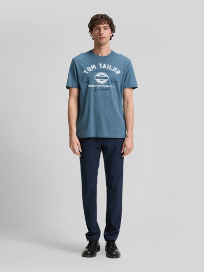 Tom Tailor męski t-shirt o kroju regular fit z czystej bawełny Niebieski 1