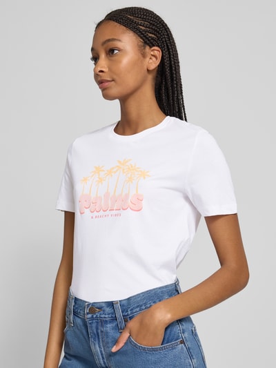 Only T-shirt o kroju regular fit z czystej bawełny model ‘HENNY LIFE’ Biały 3