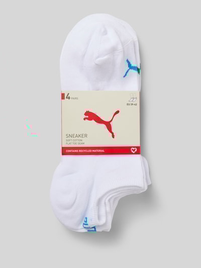 PUMA Sneakersokken met labeldetail in een set van 4 paar Wit - 3