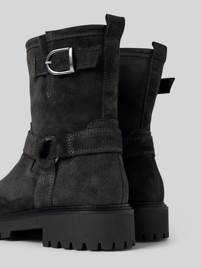 Marc O'Polo Biker Boot aus softem Velourleder Dunkelgrau 2