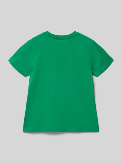 Polo Ralph Lauren Kids T-shirt met labelstitching en ronde hals Kaki - 3