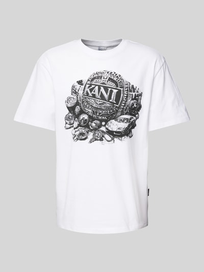 KARL KANI T-Shirt mit Label-Print Weiss 1