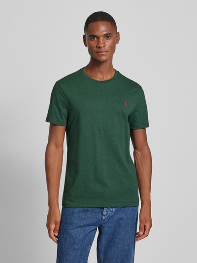 Polo Ralph Lauren T-shirt o kroju custom slim fit z okrągłym dekoltem Ciemnozielony 4