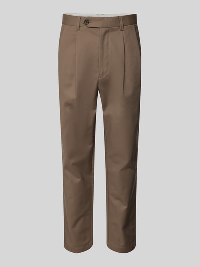 SELECTED HOMME Regular Tapered Fit Bundfaltenhose mit Gürtelschlaufen Oliv 2