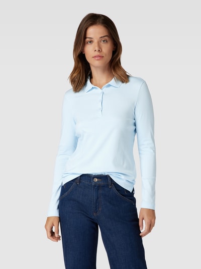 Christian Berg Woman Longsleeve mit Polokragen Hellblau 4