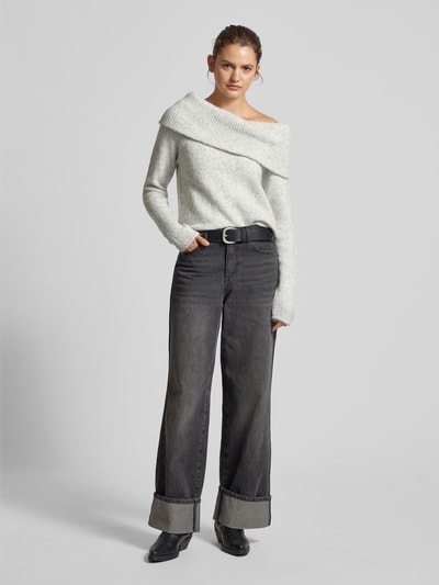 Gina Tricot Gebreide pullover in off shoulder-look Lichtgrijs - 1