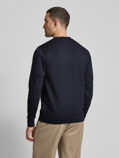 Casual Friday Sweatshirt met ribboorden, model 'Sebastian' Marineblauw - 5