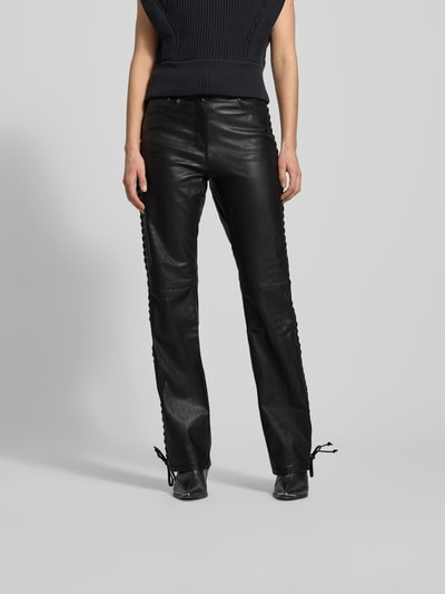 ROTATE Lederhose mit 5-Pocket-Design Black 4