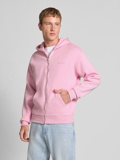 REVIEW Regular fit sweatjack met logo-applicatie Roze - 4