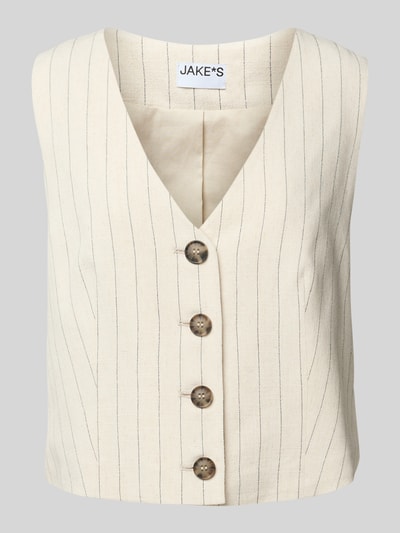 Jake*s Casual Weste aus Viskose-Mix mit Leinen-Anteil Flanell 2