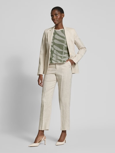 Mango Leinenblazer mit Paspeltaschen Modell 'BORELI' Beige 1