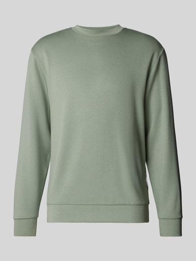 SELECTED HOMME Sweatshirt mit gerippten Abschlüssen Modell 'EMANUEL' Hellgruen 2