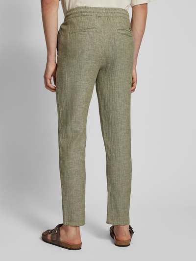 Blend Regular fit stoffen broek met tunnelkoord, model 'MORGAN' Olijfgroen - 5