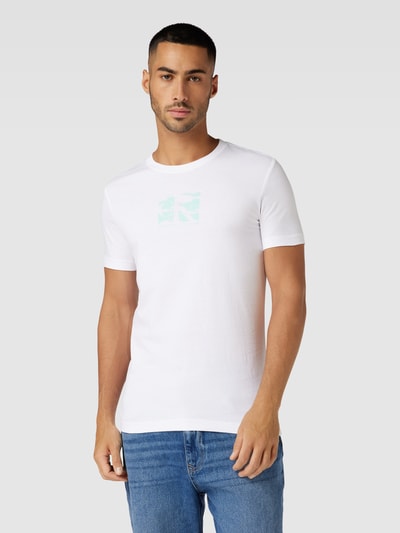 Calvin Klein Jeans T-Shirt mit Label-Print Weiss 4