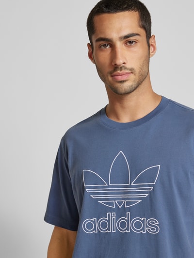 ADIDAS SPORTSWEAR T-shirt met labelstitching en ronde hals Rookblauw - 3