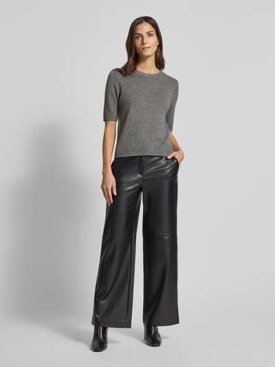 comma Regular fit T-shirt van wolmix, model 'Protect' Antraciet - 1