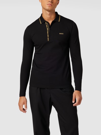 BOSS Green Poloshirt mit langen Ärmeln Modell 'PLEESY' Schwarz 4