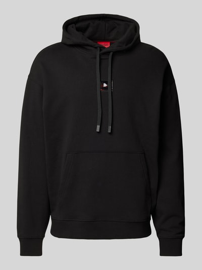 HUGO Hoodie mit Label-Print Modell 'Dugojellow' Black 2