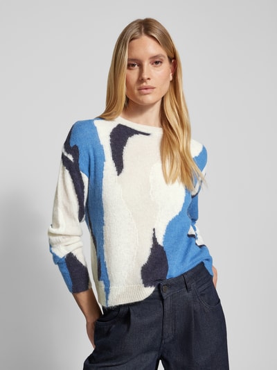 comma Gebreide pullover met ribboorden Bleu - 3