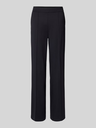 Productfoto, zwarte Regular Fit Stoffhose met Viskose-Anteil Modell 'Ava' van Cambio, elastische tailleband, siernaden, achterzakken, damesmode